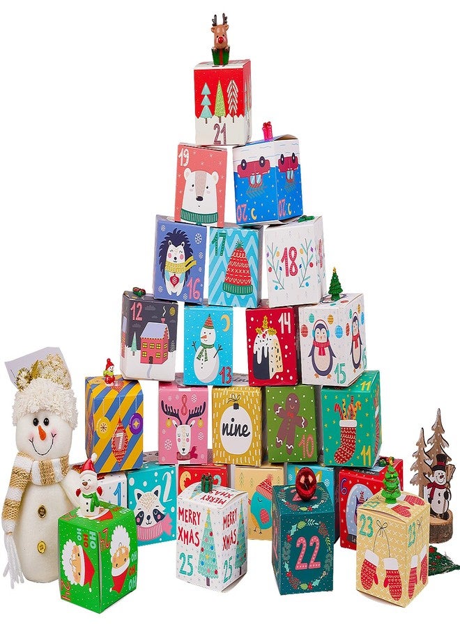 Jaywayang 25 Pcs DIY Christmas Advent Calendar Boxes, 25 Days Cute Advent Countdown Gift Boxes, Christmas Cardboard Empty Number Boxes for Kids and Family, Xmas Holiday Decoration. - Image 1